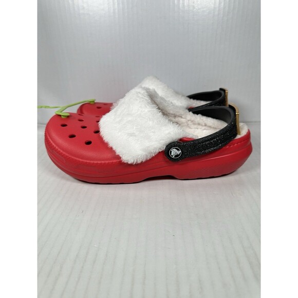 Mens Size 8/Womens Size 10 Crocs Classic Lined Santa Clog Red White Slip On NEW - Picture 3 of 7